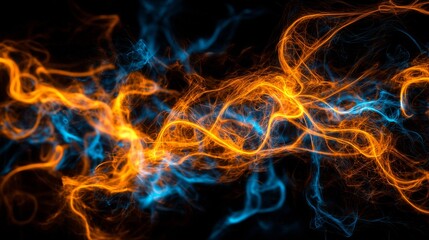 Fototapeta premium Abstract Energy Flow - Vibrant Orange and Blue Design