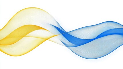 Abstract Yellow and Blue Wave Design