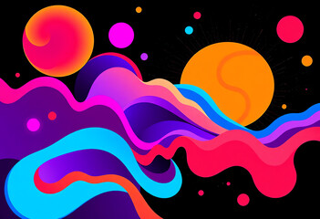 Vibrant Abstract Cosmic Waves Illustration