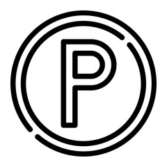 parking sign line icon