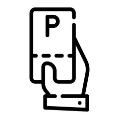 parking ticket line icon