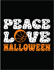 Halloween Basketball Costume Peace Love - printable editable vector art file.