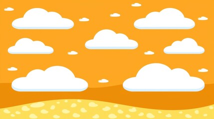 Whimsical Cloudscape in Orange Hues