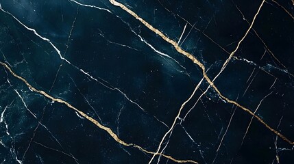 Luxury Dark Teal Marble Texture with Gold Veins Background