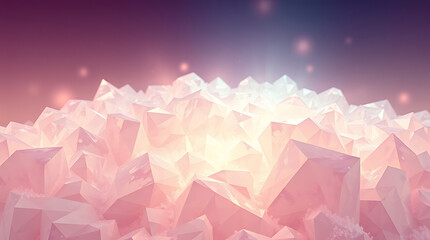 abstract crystal background with wide panoramic polygonal, created by generative ai