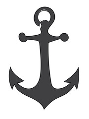 Anchor in continuous line drawing on white background.
