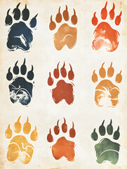 Fototapeta premium seamless pattern with bear paw.