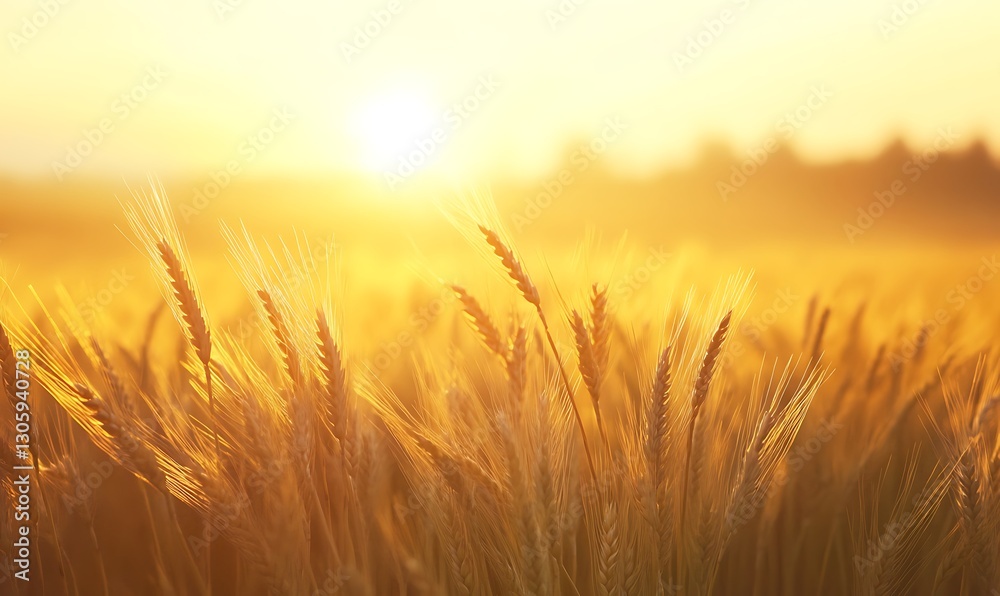 Aufkleber ahmadwahyuutomo776@gmail.com a stunning sunrise over a golden wheat field with soft winds creating g