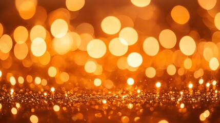 Golden Bokeh Background with Warm Lights