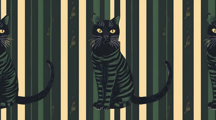 Obraz premium Striped cat pattern