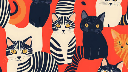 Striped cat pattern