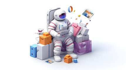astronaut Supplies isometric 3D