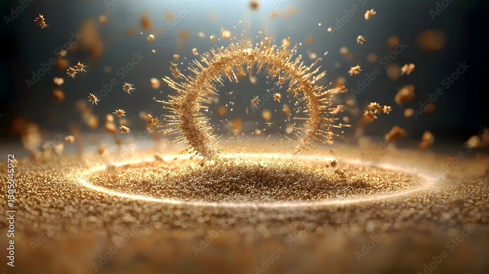 Aufkleber Captivating shot of magnetic powder creating intricate spiky patterns and fluid movements under the influence of a powerful electromagnetic field