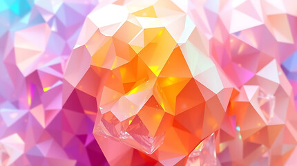Obraz premium abstract crystal background with wide panoramic polygonal, created by generative ai
