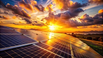 Golden Hour Solar Panels: Sunset Energy Photography