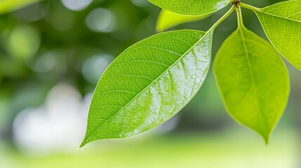 Speckled Green Leaves Close Up, Soft Focus Background