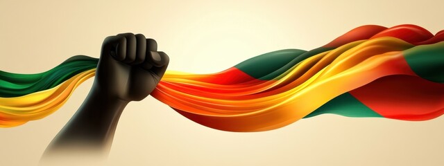 Symbol of Unity and Strength: A Powerful Fist Holding the Colors of the Cameroon Flag Inspiring Hope and Change