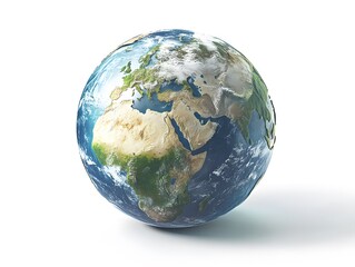 A minimalistic 3D Earth featuring smooth gradients and subtle reflective surfaces