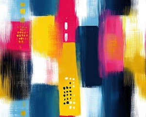 Bright Colorful Abstract Expressionism Artwork with Bold Brush Strokes and Vibrant Hues