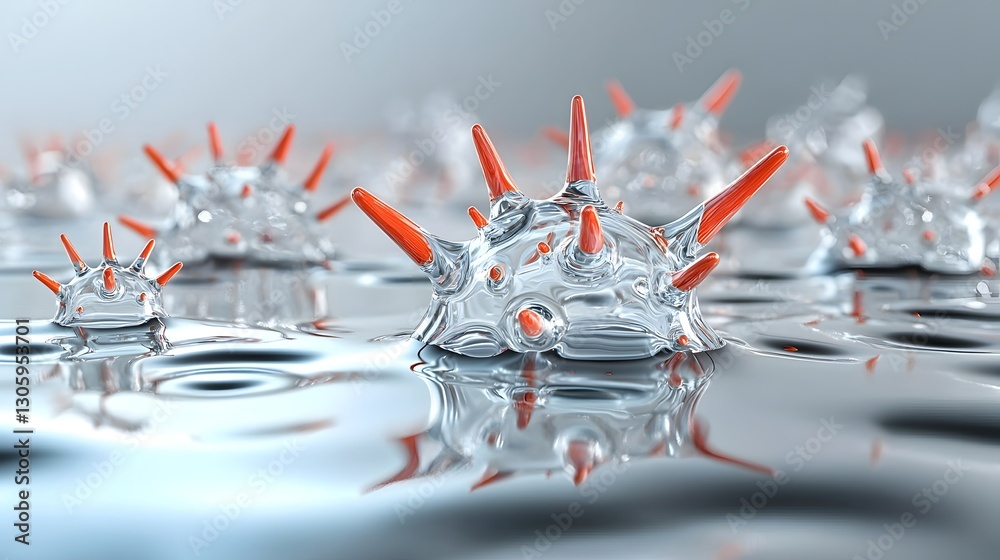 Aufkleber image of magnetic ferrofluid forming dynamic organic spikes and patterns under the influence of a ma