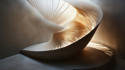 Spiral art interwoven with light and shadow