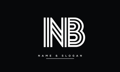 NB, BN, N, B Abstract Letters Logo Monogram