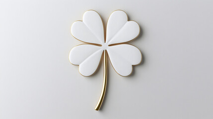Four leaf clover on white background 
