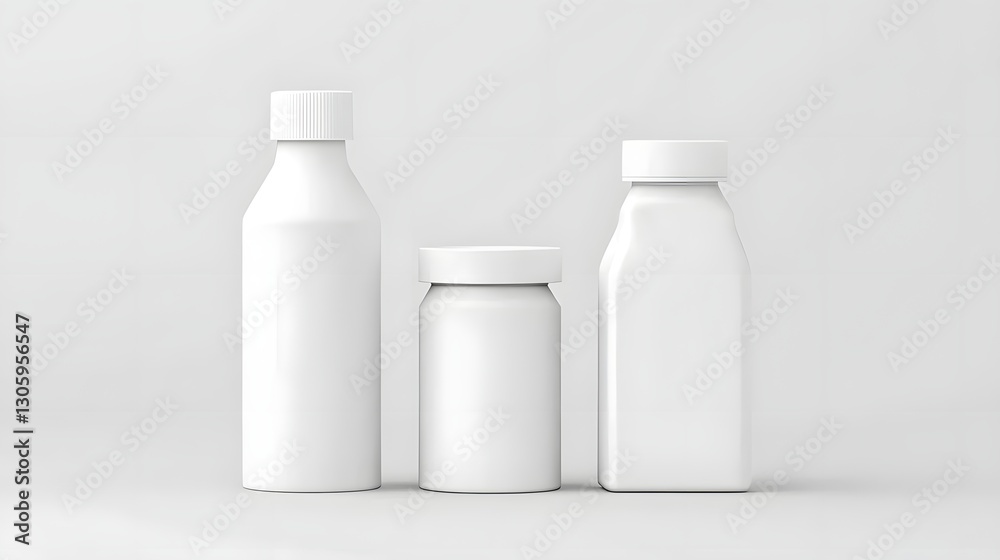 Leinwandbilder 3d rendering of a modern recyclable carton bottle with matte white finish and minimalist cap design 
