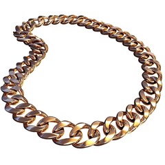 Obraz premium Gold chain necklace, studio shot, isolated background, jewelry advertising