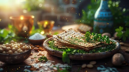 Happy Passover celebration: Jewish Pesach, matzah tradition, festive spirit, symbolic bread, cultural heritage, holiday greeting, sacred ritual, historical remembrance, spiritual meaning, holiday joy.