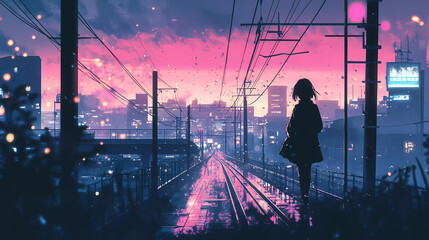 Lo-Fi music picture The background that goes well with the lo-fi music genre Generative AI	
