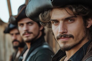 Musketeers defenders: heroic warriors, noble adventurers, courageous knights, swashbuckling legends, gallant protectors, daring fighters, French defenders, timeless valor, epic battles