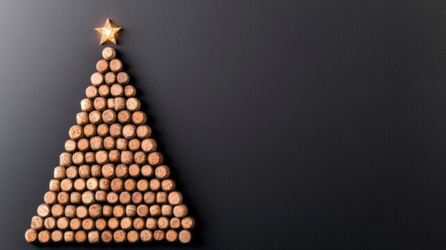 Rustic Cork Christmas Tree  Festive Holiday Decoration  Wine Corks Craft