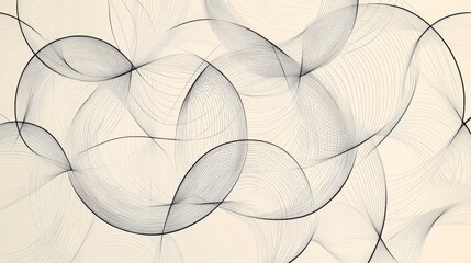 Create a minimalist line art abstract of overlapping circles in modern spaces for home decor inspiration