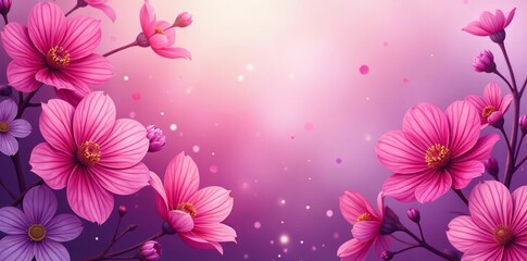 Fototapeta premium Gradient pink and purple floral design, perfect for wallpaper or fabric printing, spring, texture