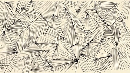 Minimalist line art abstract patterns of fragmented triangles in modern graphic design