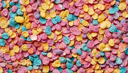 Colorful cereal close-up texture
