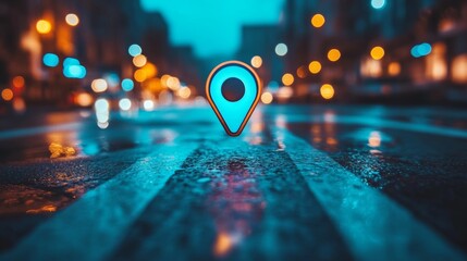 Urban marketers enhance local business visibility with AI-driven Google My Business optimization in an urban nighttime setting