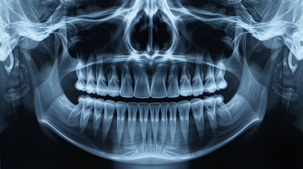 Panoramic radiograph is a scanning dental X-ray of the upper jaw maxilla and lower jawbone mandible a child aged 7 seven years.