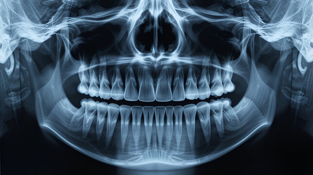 Panoramic radiograph is a scanning dental X-ray of the upper jaw maxilla and lower jawbone mandible a child aged 7 seven years.