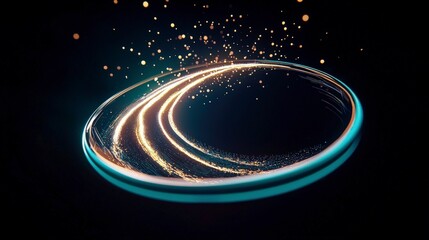 Abstract glowing ring  futuristic technology  digital art  AI generated
