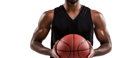 a man holding basketball isolated