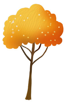 yellow tree cartoon style isolated clip art preview