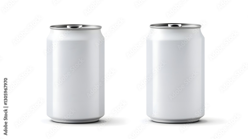 Poster matte white aluminum can with sleek modern silhouette and no branding 3d rendering of a plain cylind
