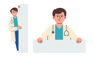 Doctor or Paramedic Peeking Looks Curious