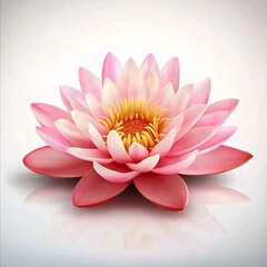 Obraz premium Pink lotus flower blossom, serene reflection, spa background, wellness