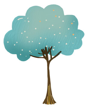 blue tree with white dots clip art preview