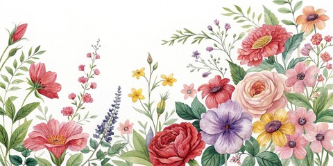 Tilt-Shift Watercolor Flower Symmetry: Vintage Botanical Print