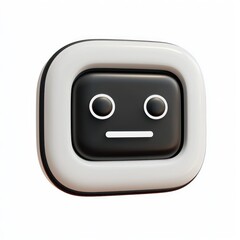 Bot Icon on White, futuristic conversation design.