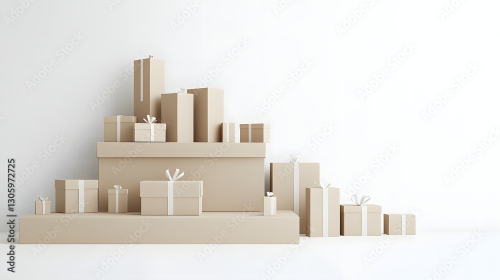 Poster photograph of a kraft paper gift box with a natural brown tone showcasing a minimal and eco friendly